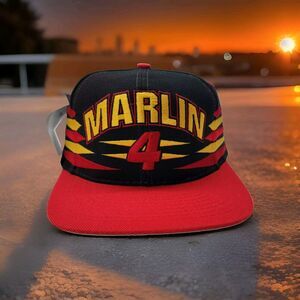 Vintage Sterling Marlin Logo Athletic Diamond Cut Snapback Hat #4 NOS NWT Nascar